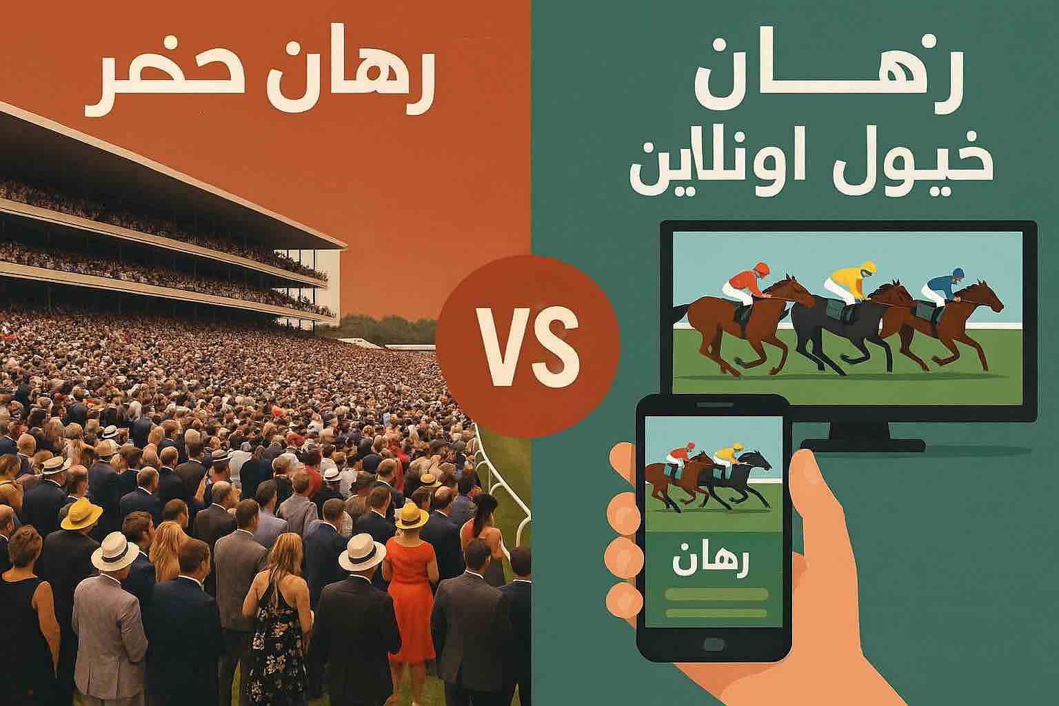 الرهان في الميدان مقابل الرهان عبر الهاتف والتلفاز