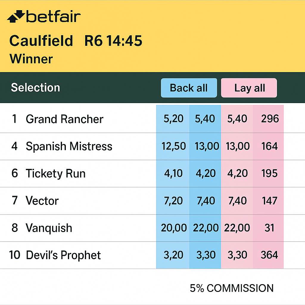 Betfair Australia Horse Racing Market