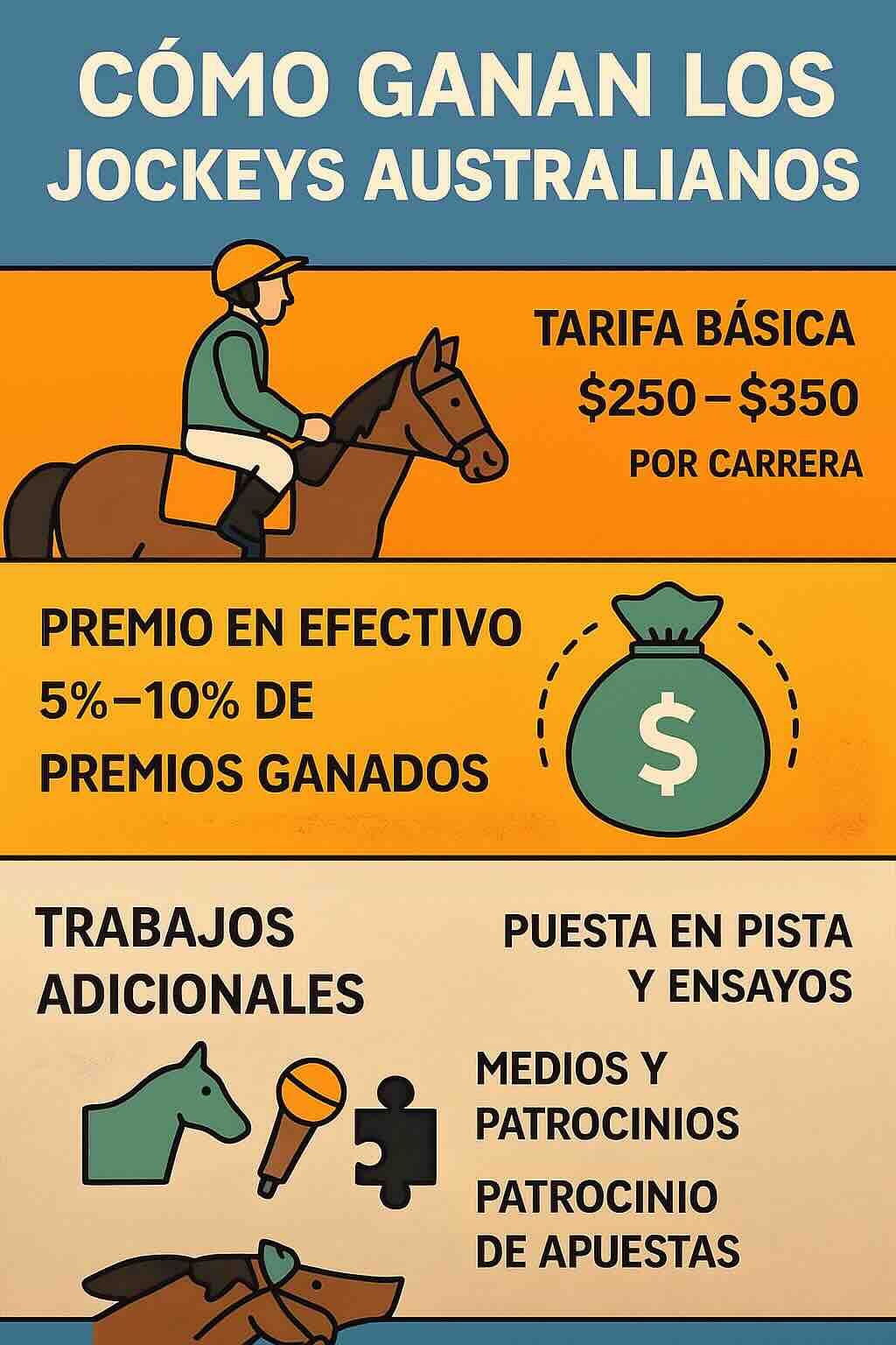 Infografía sobre los ingresos de los jinetes