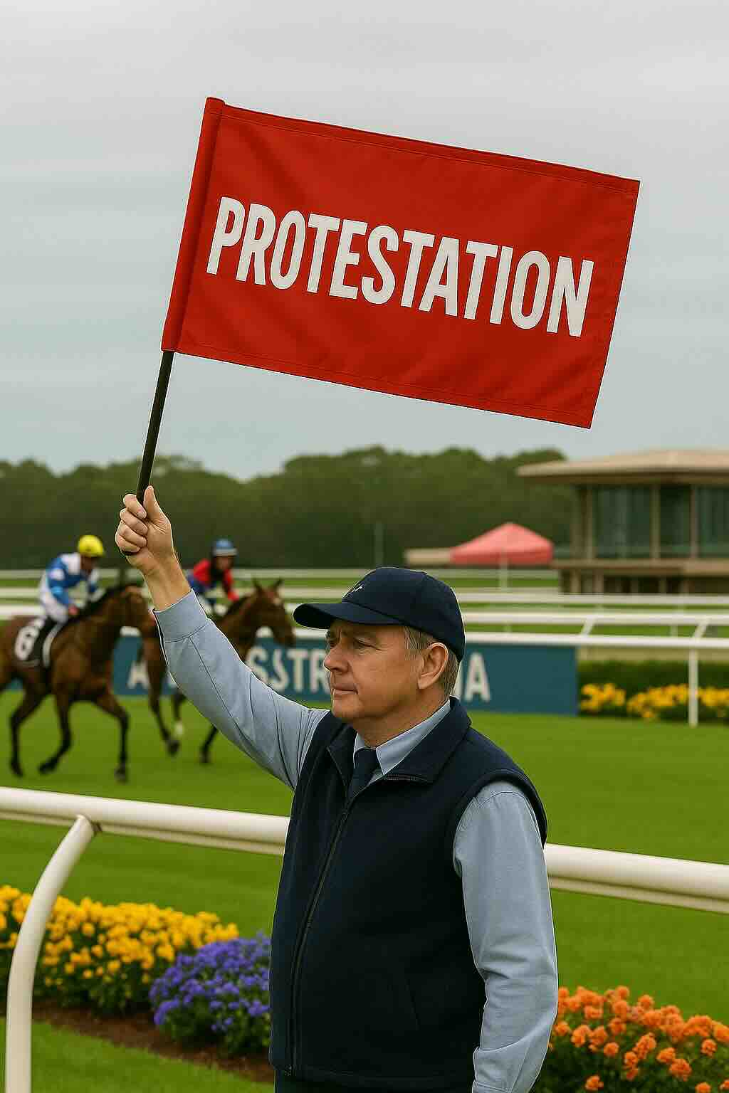 Protest flag raised at trackside