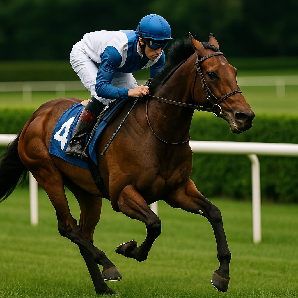 Jinete compitiendo a caballo