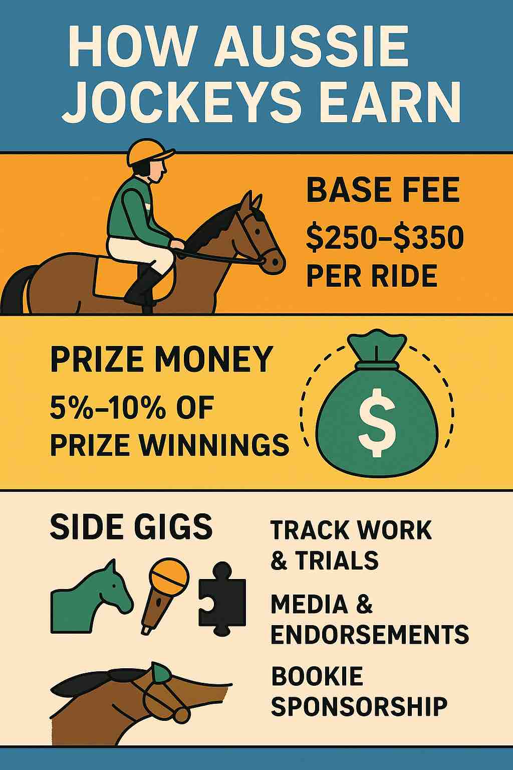 Infographie sur les revenus des jockeys