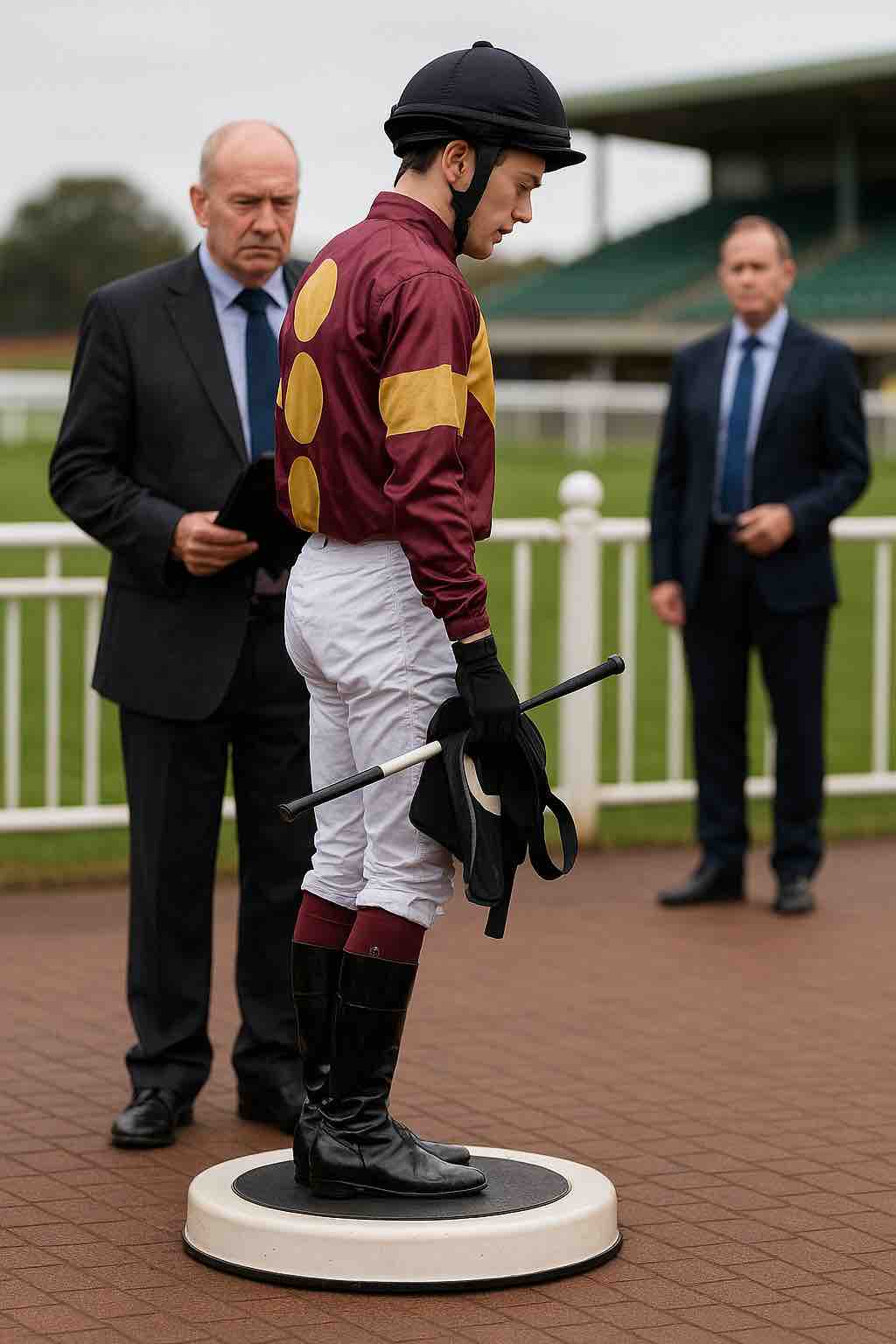 Pesage du jockey avant une course