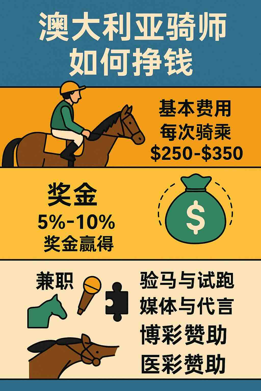 骑师收入构成信息图